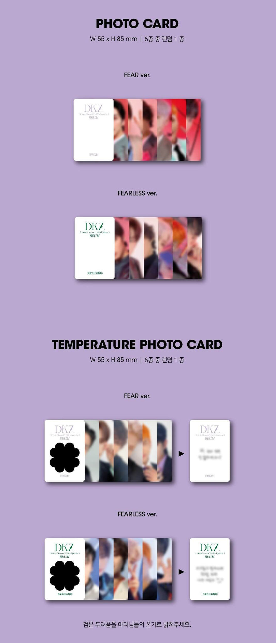 DKZ CHASE EPISODE 3. BEUM Inclusions Photocard Temperature Photocard