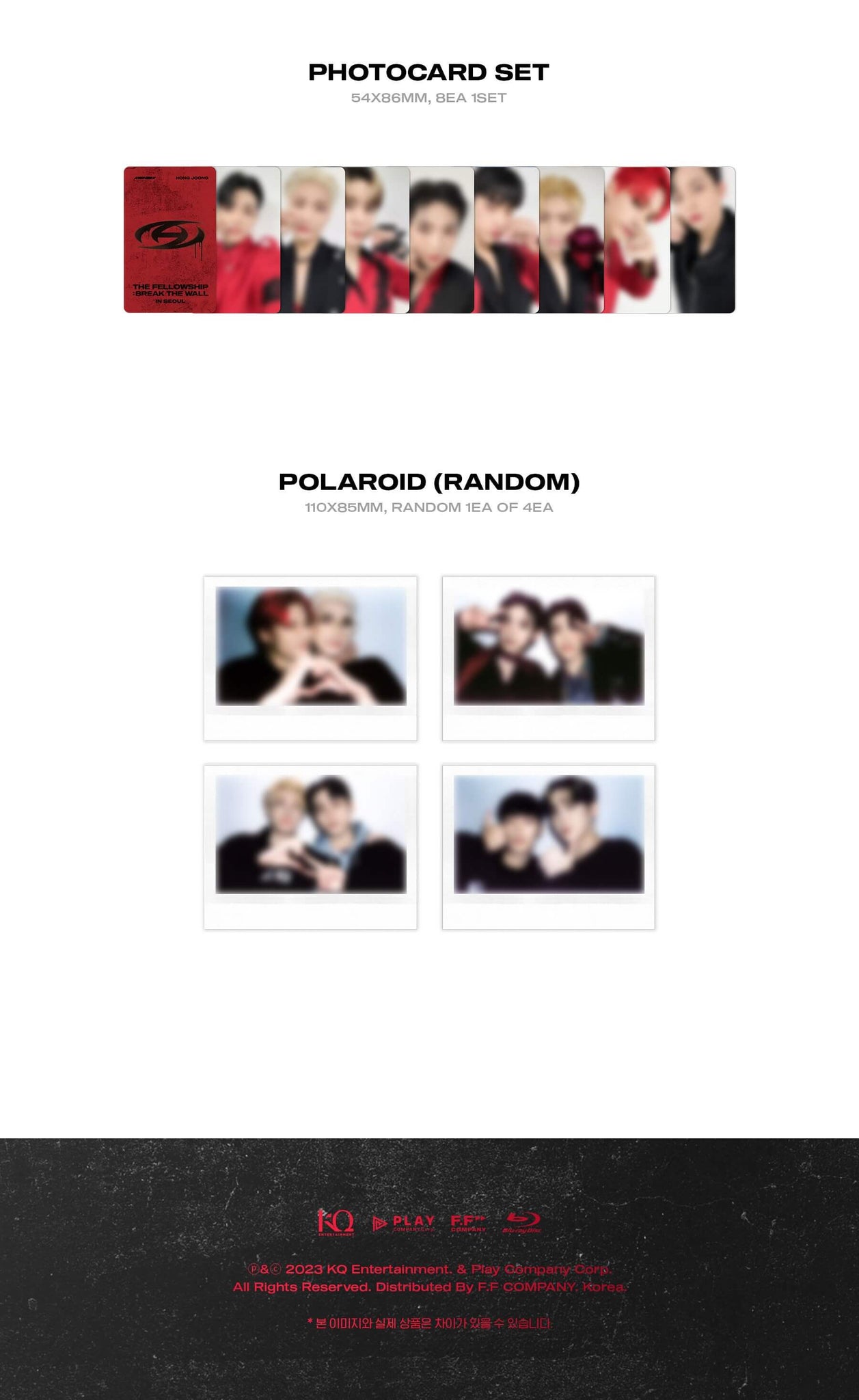 ATEEZ THE FELLOWSHIP : BREAK THE WALL IN SEOUL Blu-ray Inclusions Photocard Set Polaroid