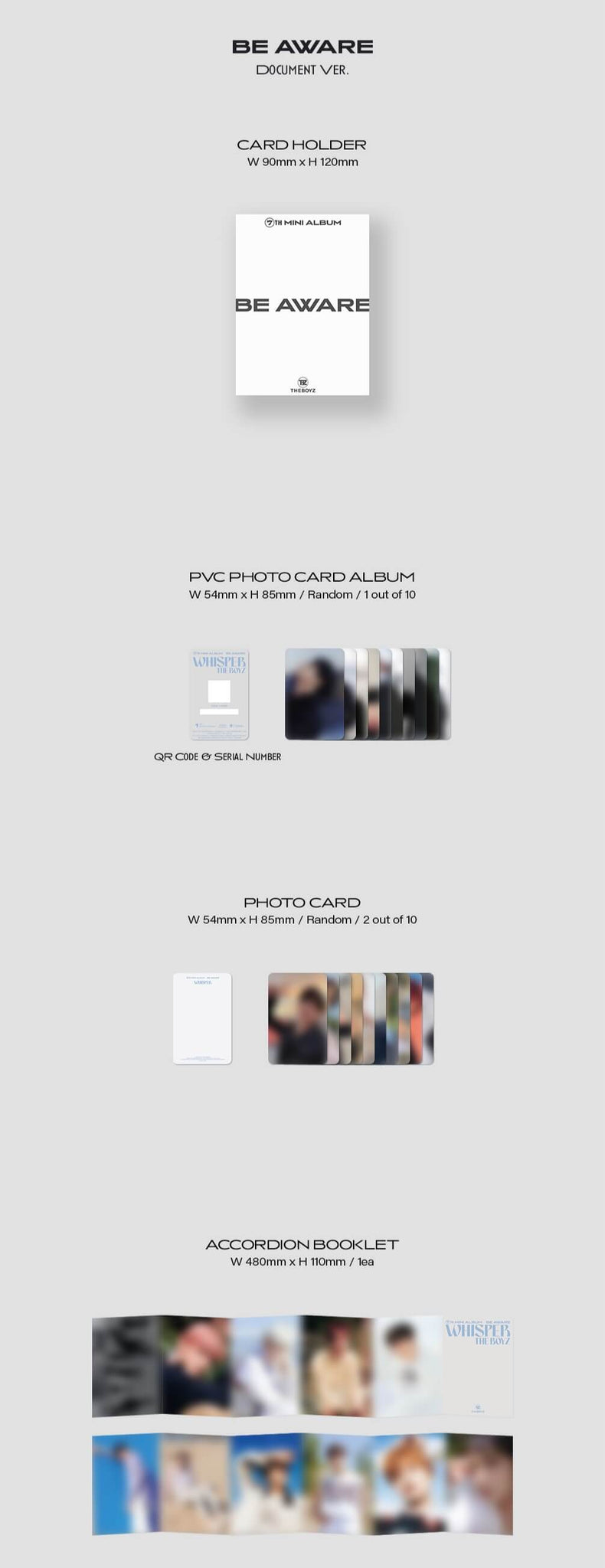 THE BOYZ BE AWARE (Platform Version) - Document Version Inclusions Card Holder PVC Photocard Album Photocards Accordion Booklet