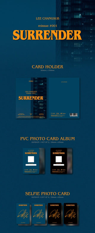 Lee Changsub reissue #001 SURRENDER Inclusions Card Holder PVC Photocard Album Selfie Photocard