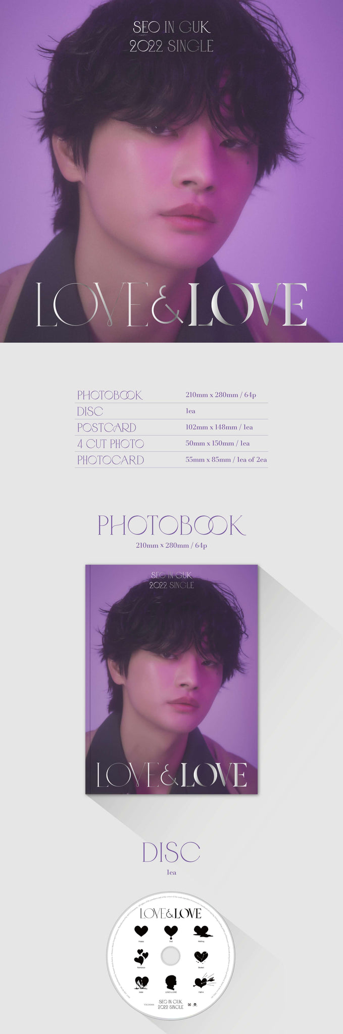 Seo In Guk Single Album LOVE & LOVE Inclusions: Photobook, CD