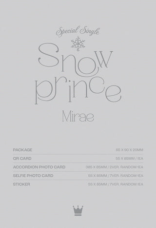 MIRAE Special Single Album Snow Prince - Platform Version Inclusions Album Info