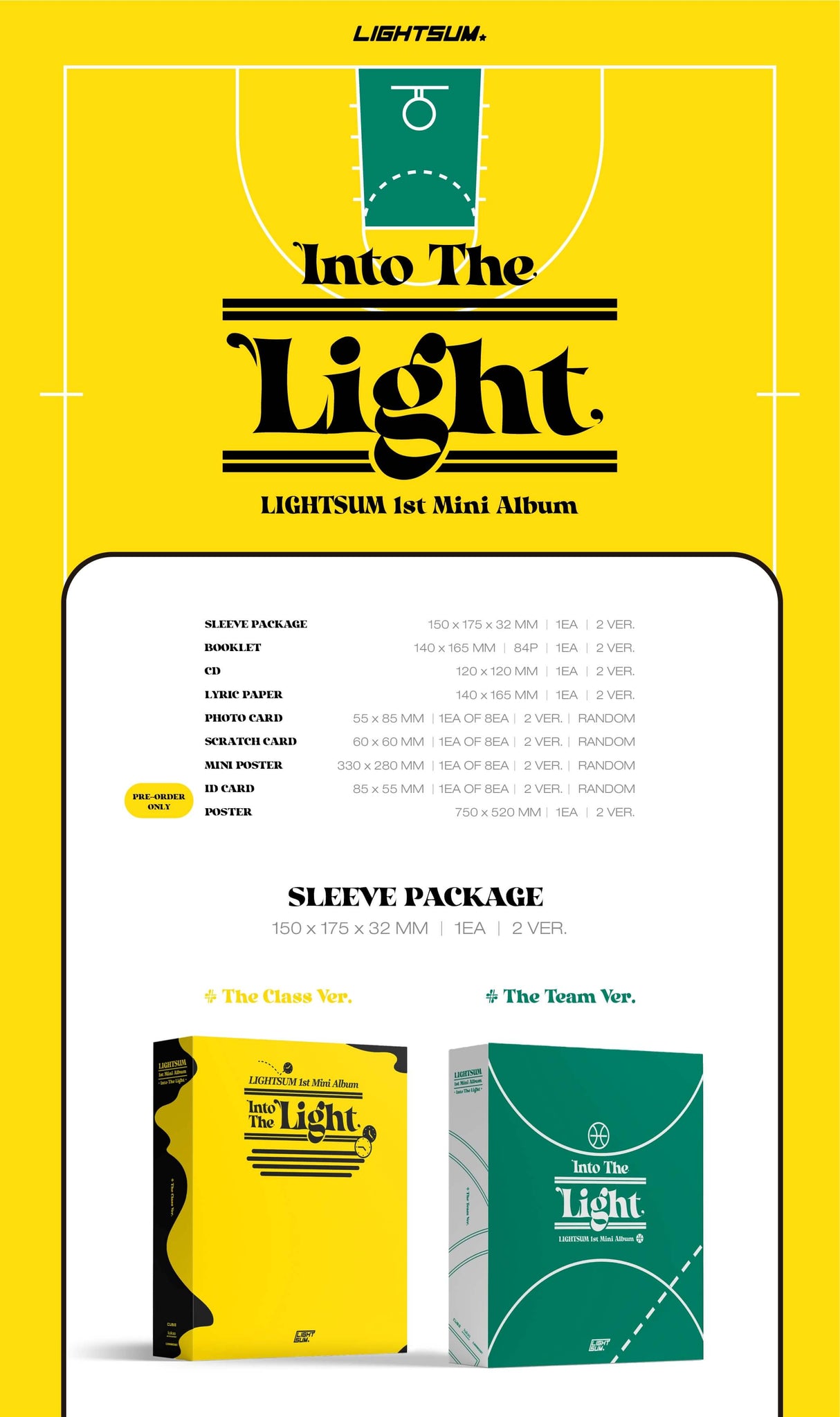  LIGHTSUM 1st Mini Album Into The Light Inclusions Sleeve Package