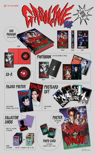 Key Gasoline VHS Version Inclusions VHS Package Photobook CD Folded Poster Postcard Set Collector Cards Photocard 1st Press Only Poster