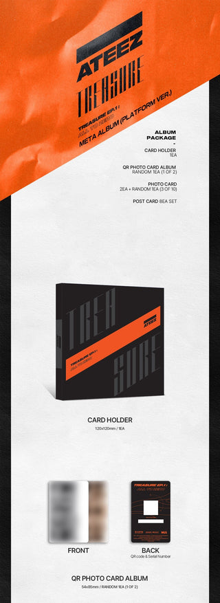 ATEEZ TREASURE EP.1 All To Zero Platform Version Inclusions Card Holder QR Photocard Album