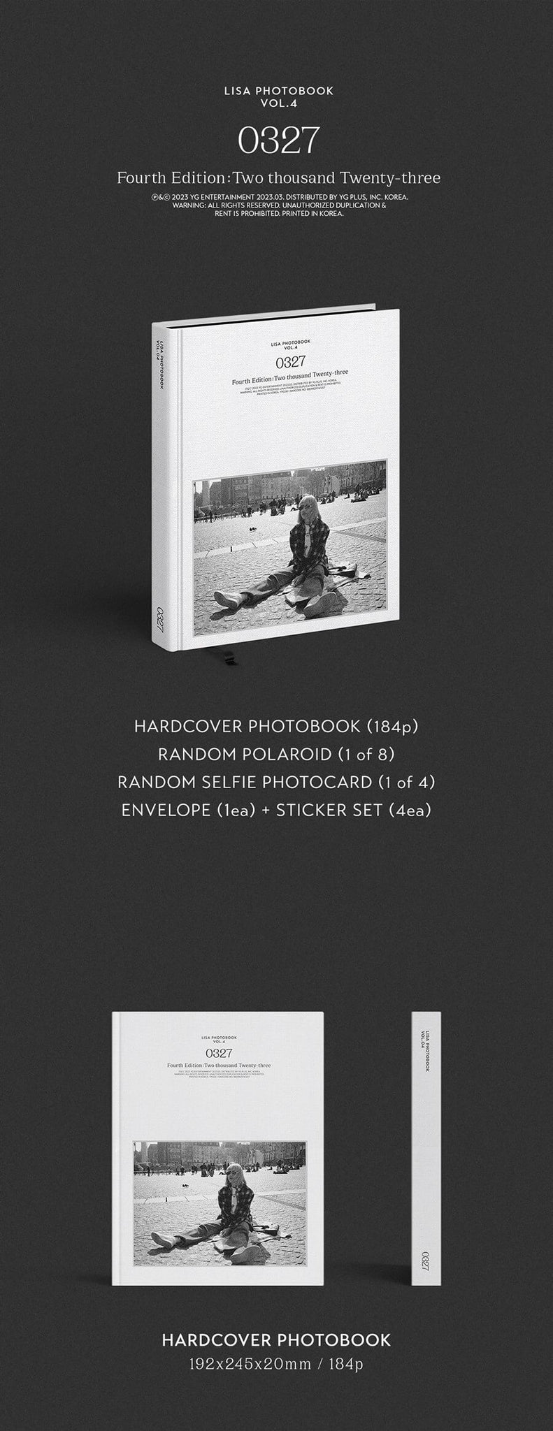 LISA 0327 PHOTOBOOK VOL. 4 Inclusions Product Info Hard Cover Photobook