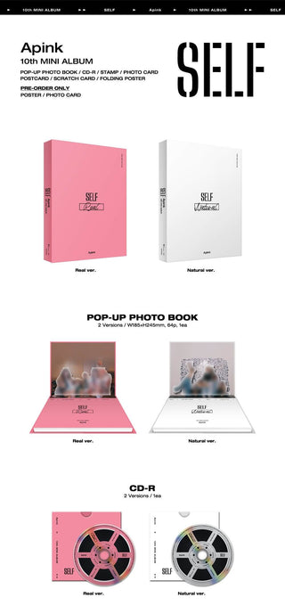 Apink 10th Mini Album SELF Inclusions Pop-up Photobook CD