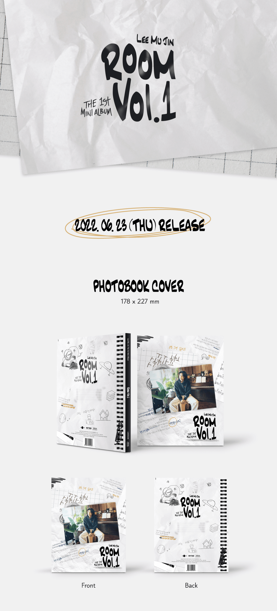 Lee Mu Jin 1st Mini Album Room Vol.1 Inclusions Photobook Cover