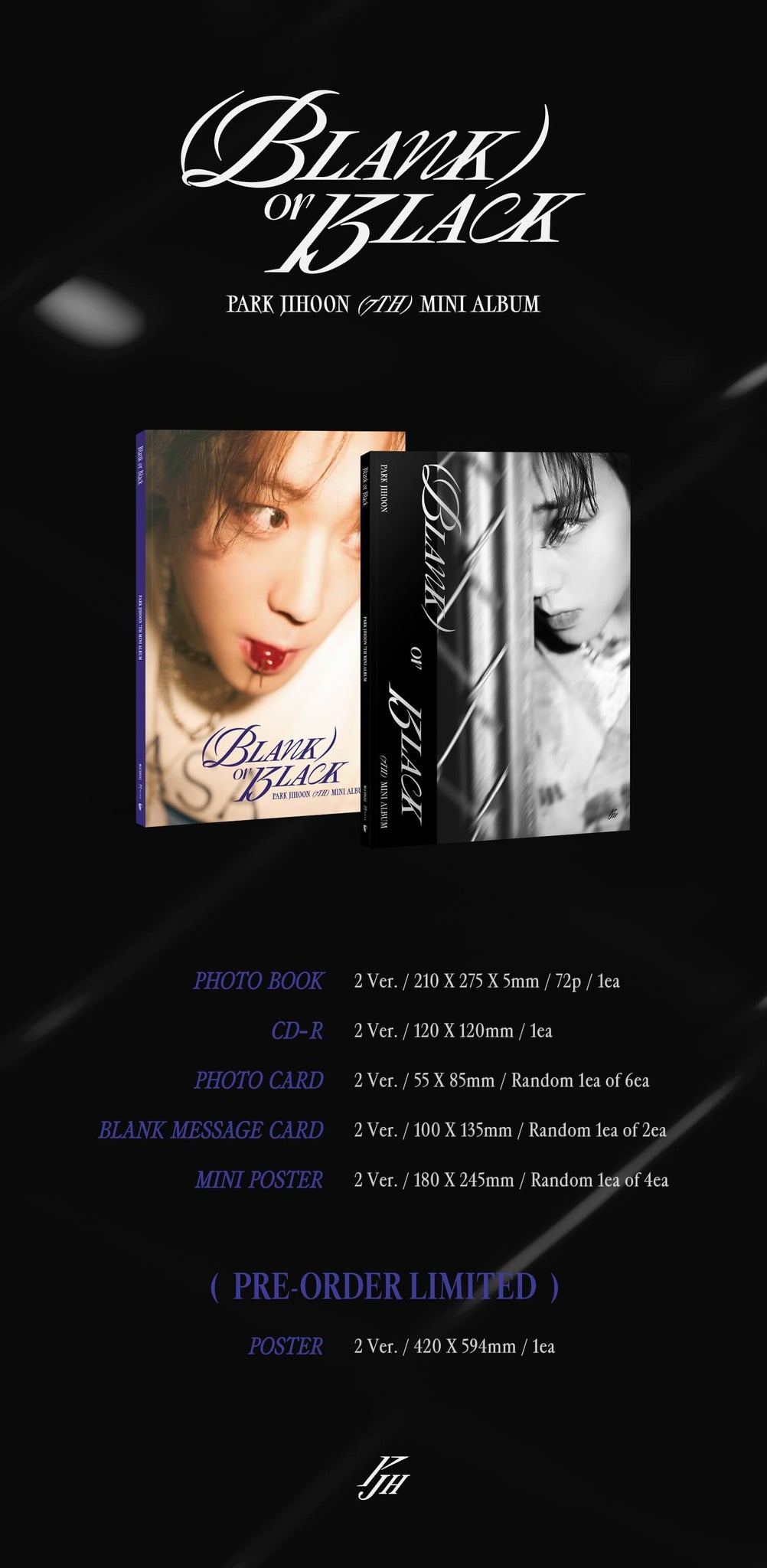 Park Jihoon Blank or Black Inclusions Album Info