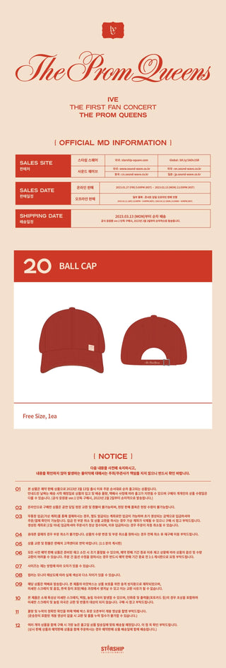 IVE THE FIRST FAN CONCERT 'The Prom Queens' Official MD - Ball Cap