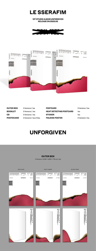 LE SSERAFIM UNFORGIVEN Inclusions Album Info Outer Box