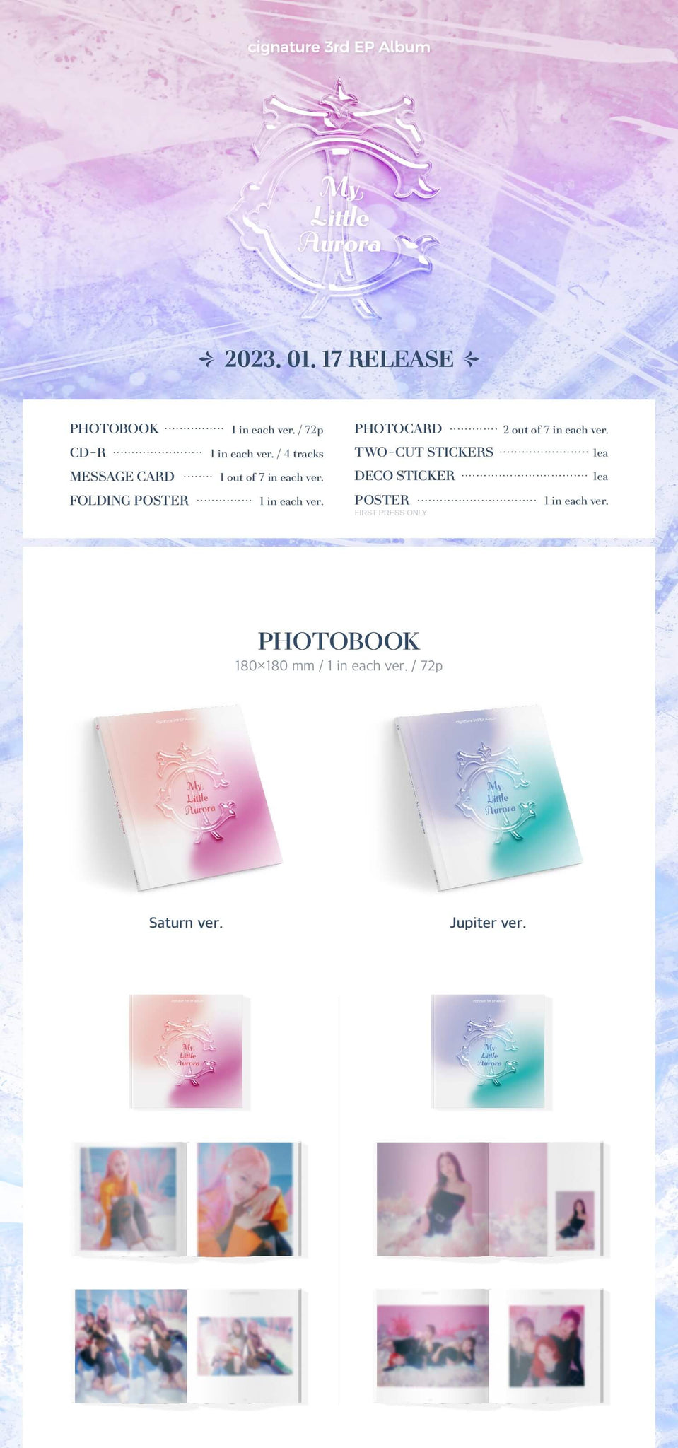 cignature 3rd Mini Album My Little Aurora Inclusions Photobook