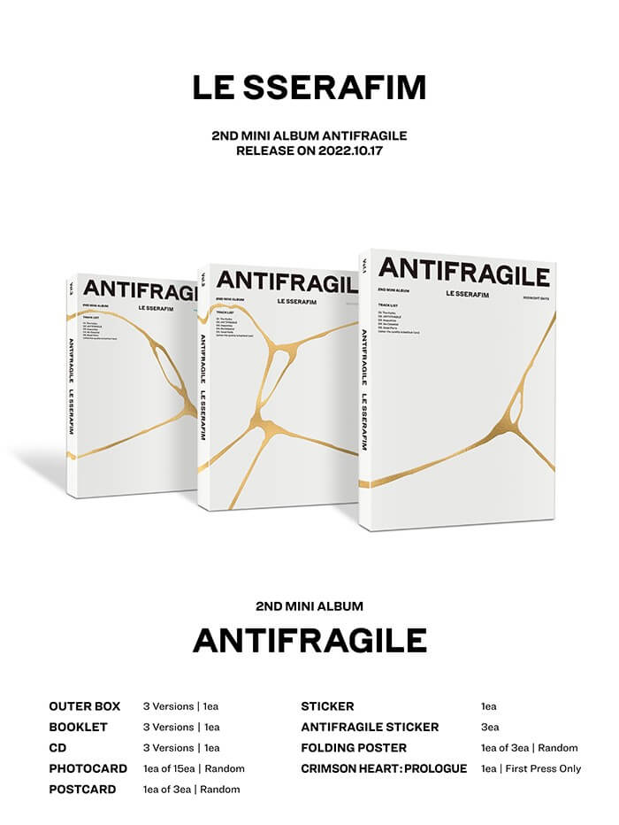 LE SSERAFIM 2nd Mini Album ANTIFRAGILE Standard Version Album Info + Weverse Gift