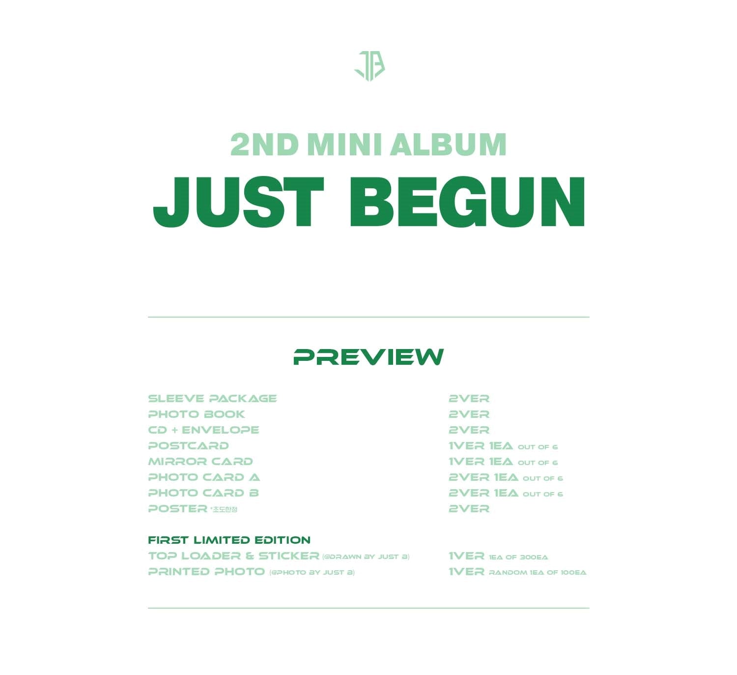 JUST B JUST BEGUN Inclusions Album Info