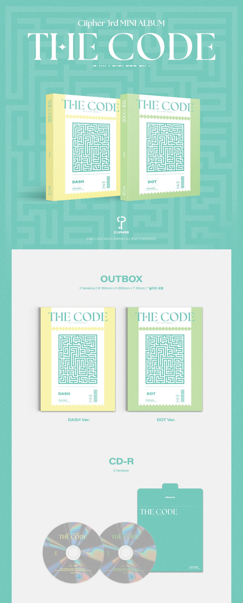 Ciipher 3rd Mini Album THE CODE Inclusions Out Box CD