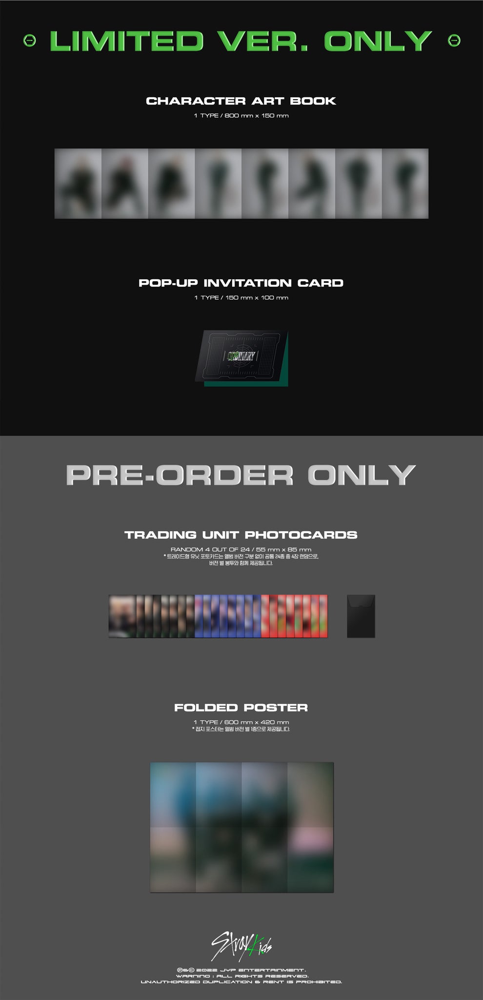 Stray Kids ODDINARY Limited Pre-order Inclusions Character Artbook Pop-up Invitation Card Trading Unit Photocards Folded Poster