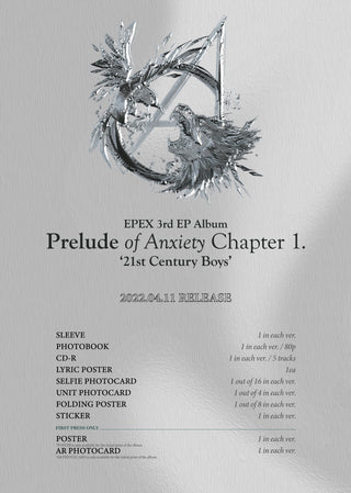 EPEX Prelude of Anxiety Chapter 1. 21st Century Boys Inclusions Album Info