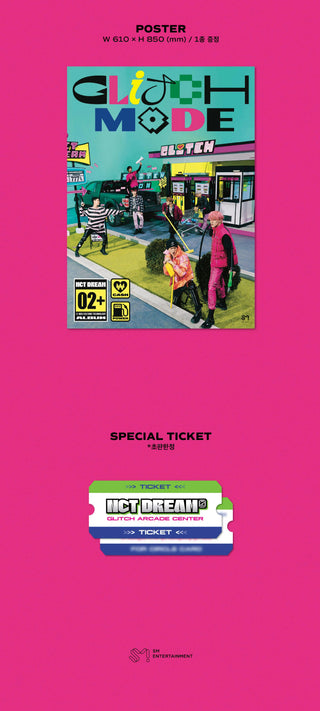 NCT Dream Glitch Mode (Digipack Version) Inclusions 1st Press Only Poster Special Ticket