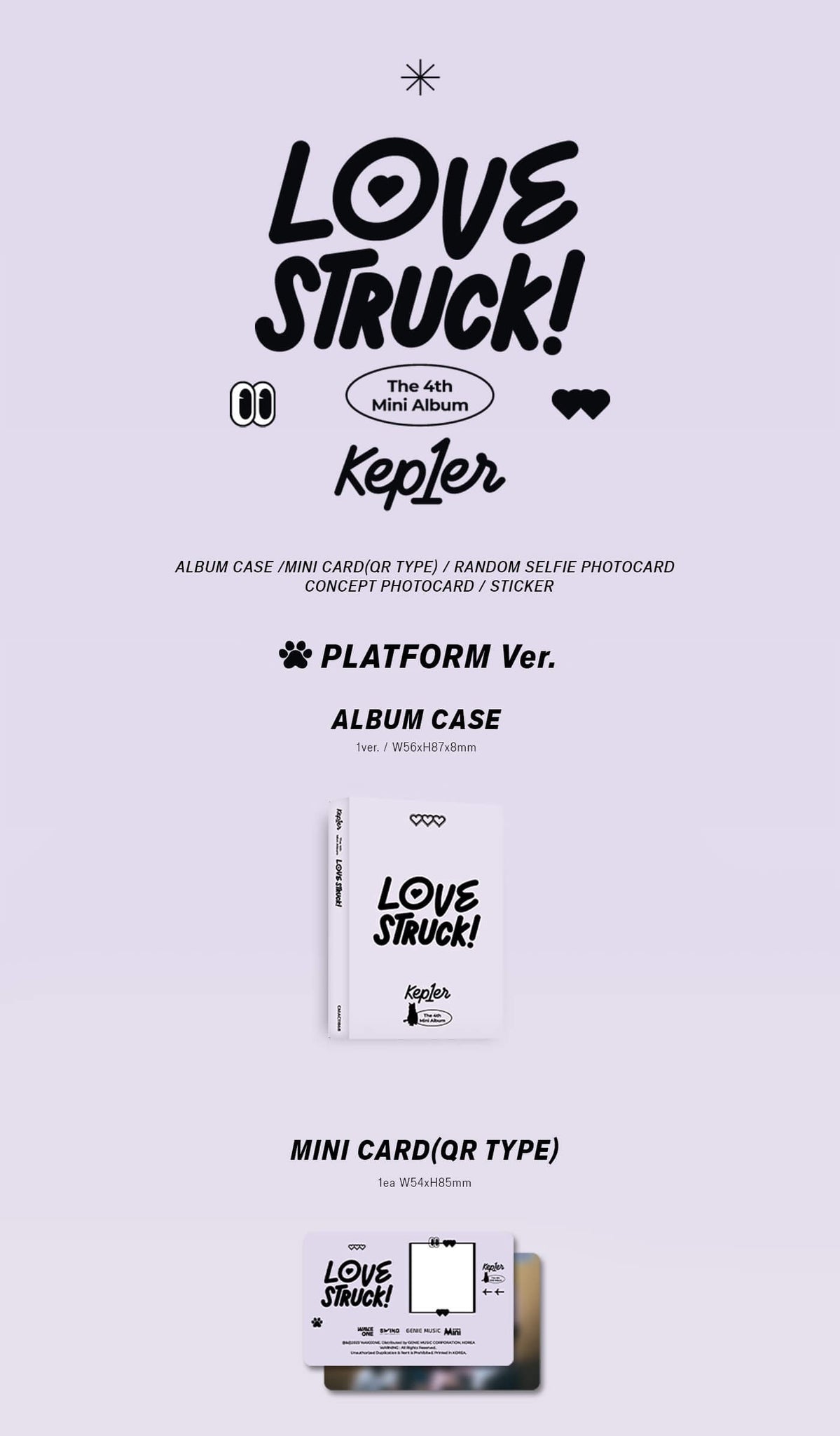 Kep1er LOVESTRUCK! - Platform Version Inclusions Album Case QR Mini Card
