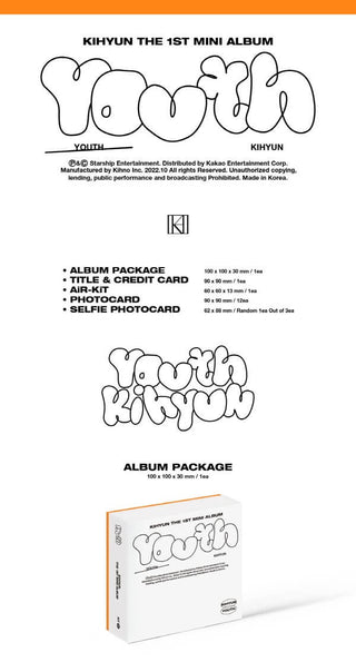 Kihyun 1st Mini Album YOUTH KiT Version Inlcusions Album Info Album Package