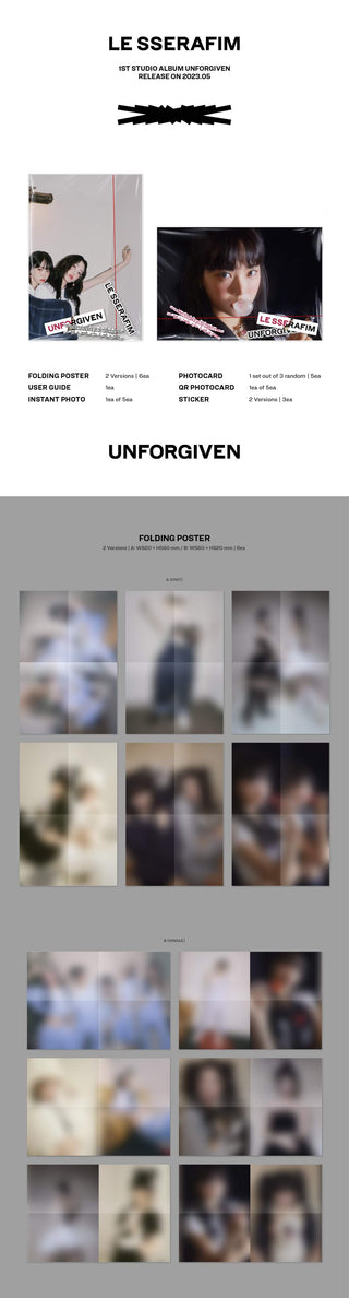  LE SSERAFIM UNFORGIVEN (Weverse Albums Ver.) Inclusions Folding Poster