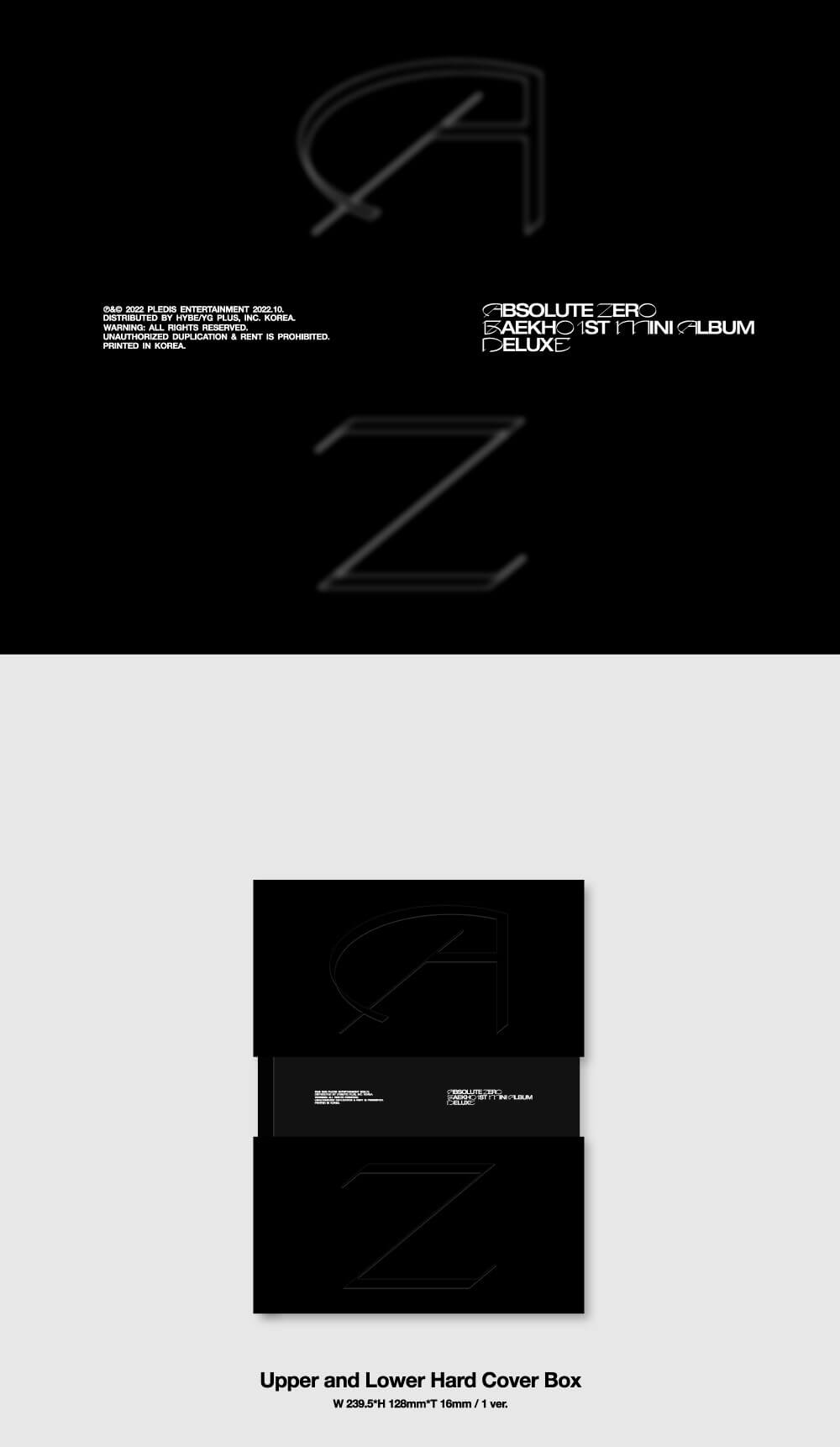 Baekho 1st Mini Album Absolute Zero Deluxe Version Inclusions Hard Cover Box