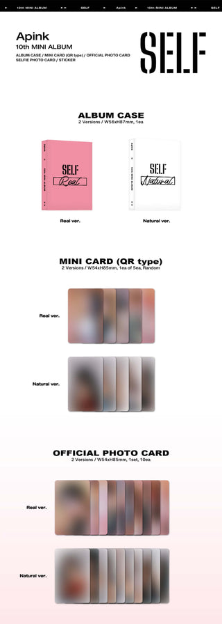 Apink 10th Mini Album SELF (Platform Ver.) Inclusions Album Case QR Mini Card Official Photocards