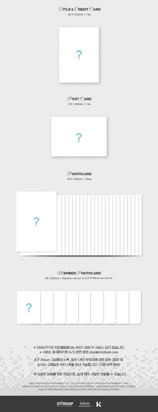 CRAVITY 5th Mini Album MASTER:PIECE - KiT Version Inclusions Title & Credit Card Postcard Photocard Member Photocard