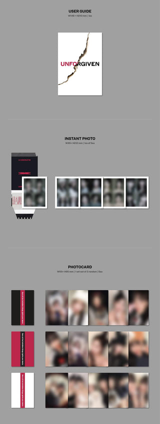 LE SSERAFIM UNFORGIVEN (Weverse Albums Ver.) Inclusions User Guide Instant Photo Photocard Set