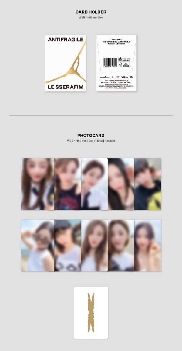 LE SSERAFIM ANTIFRAGILE Weverse Albums Inclusions Card Holder Photocards