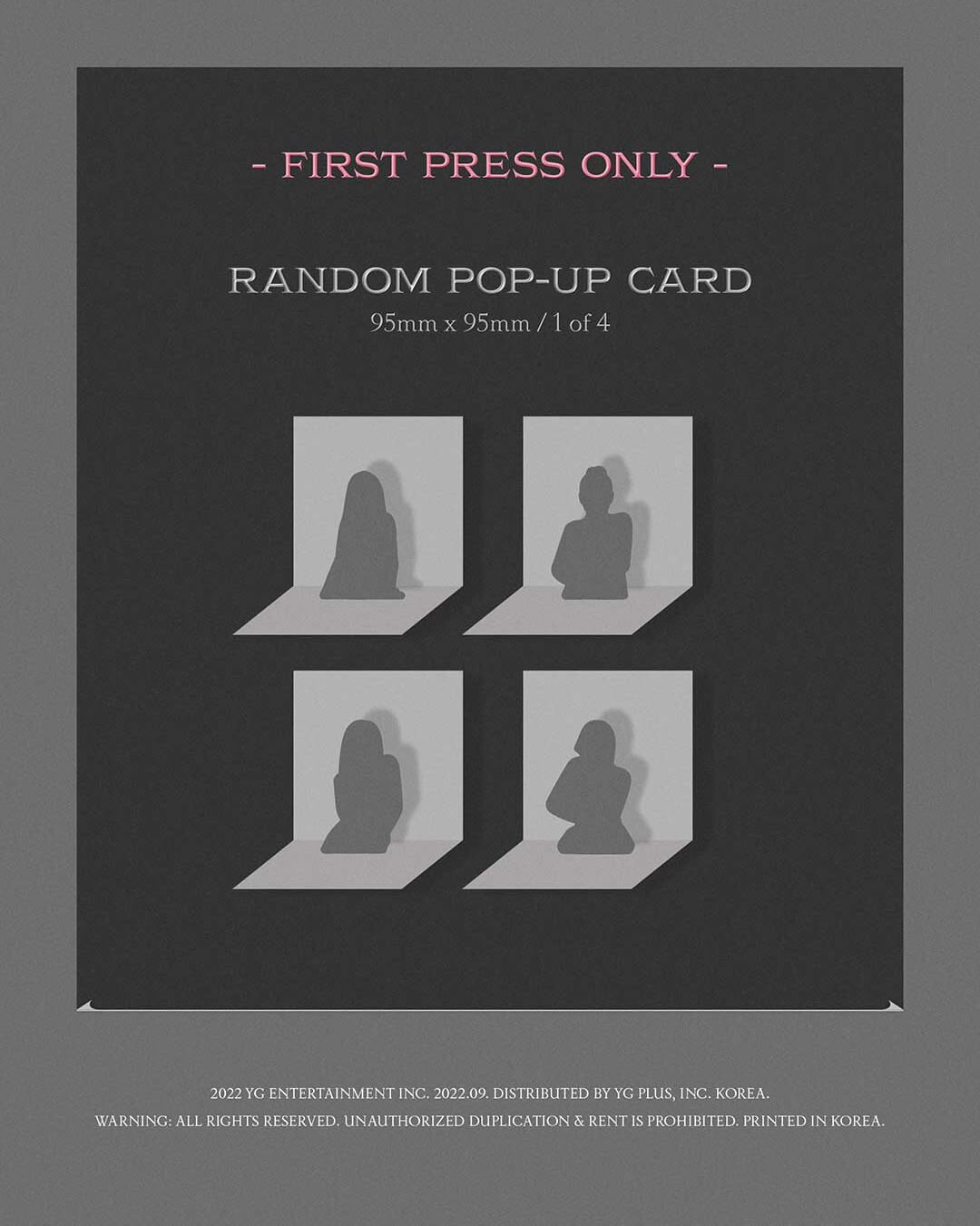 BLACKPINK BORN PINK KiT Version Inclusions 1st Press Only Pop-Up Card
