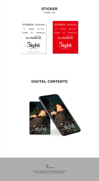 Lee Jin Hyuk 5th Mini Album 5ight (POCA Version) Inclusions Sticker Digital Contents