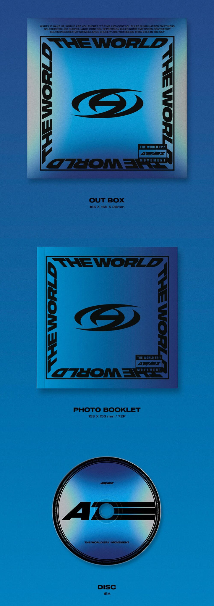 ATEEZ THE WORLD EP.1: MOVEMENT A Version Inclusions Out Box Booklet CD