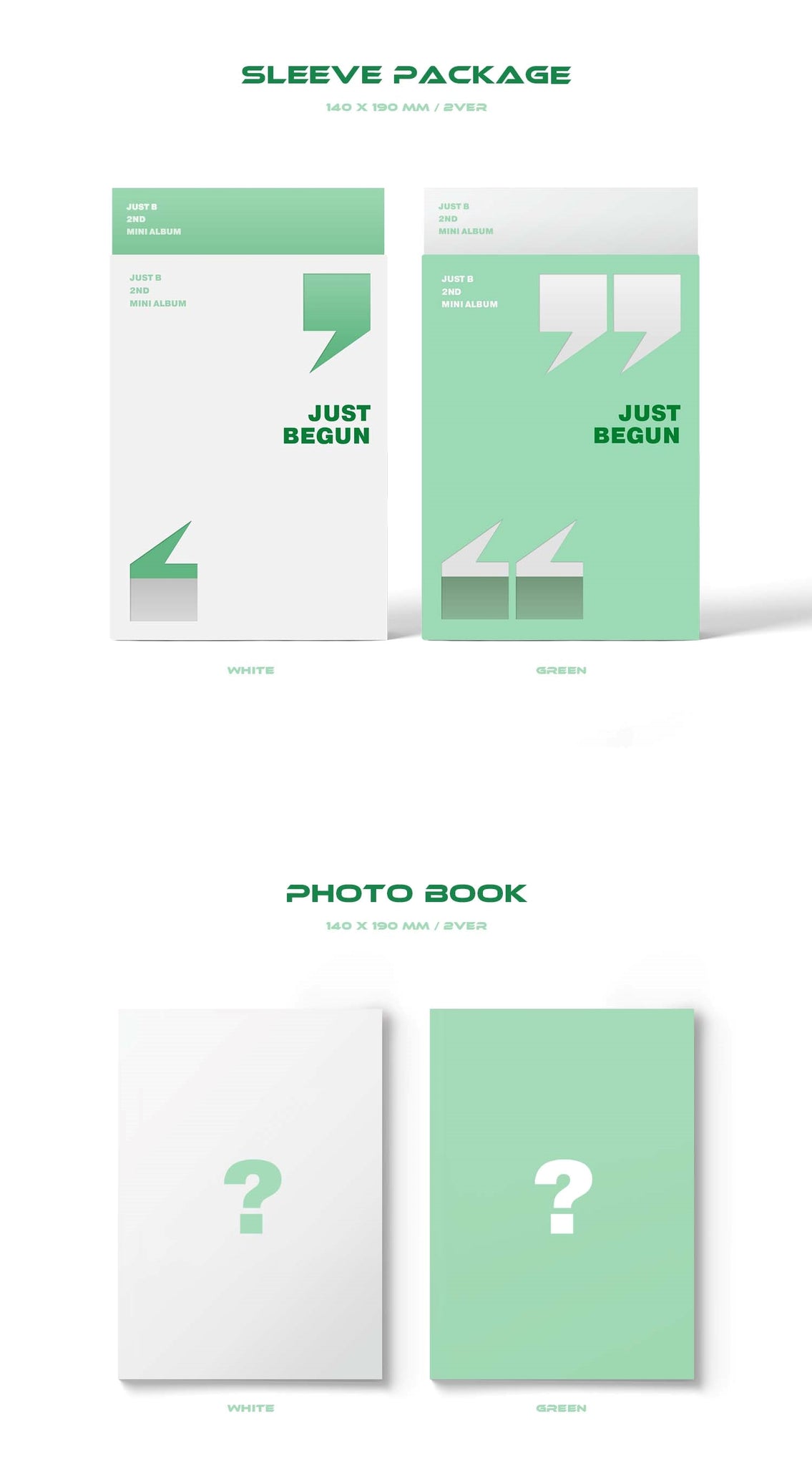 JUST B JUST BEGUN Inclusions Sleeve Package Photobook