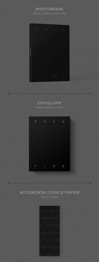 BLACKPINK BORN PINK BOX SET BLACK Version Inclusions Photobook Envelope Accordion Lyrics Paper