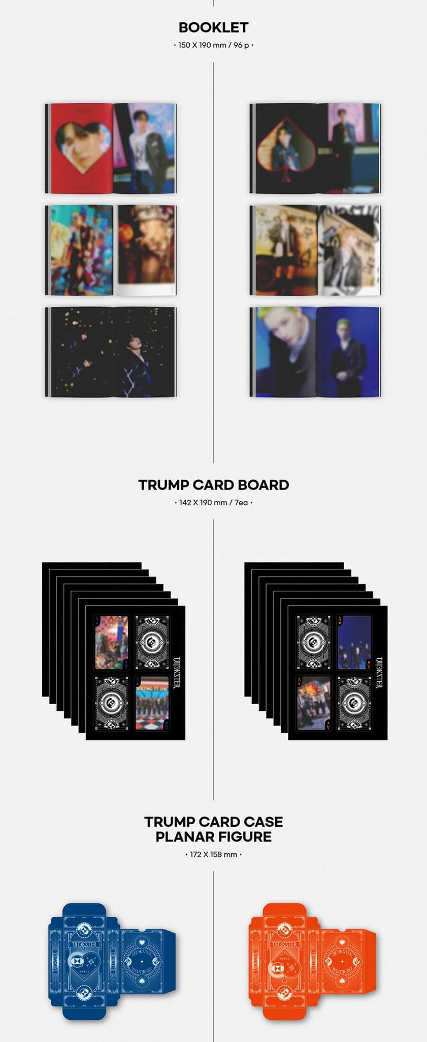 ONEUS TRICKSTER Inclusions Booklet Trump Card Board & Case Planner Figure