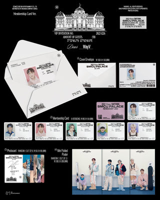 WayV 2022 Winter SMTOWN: SMCU PALACE Inclusions Cover Envelope Membership Card Photocard Mini Folded Poster