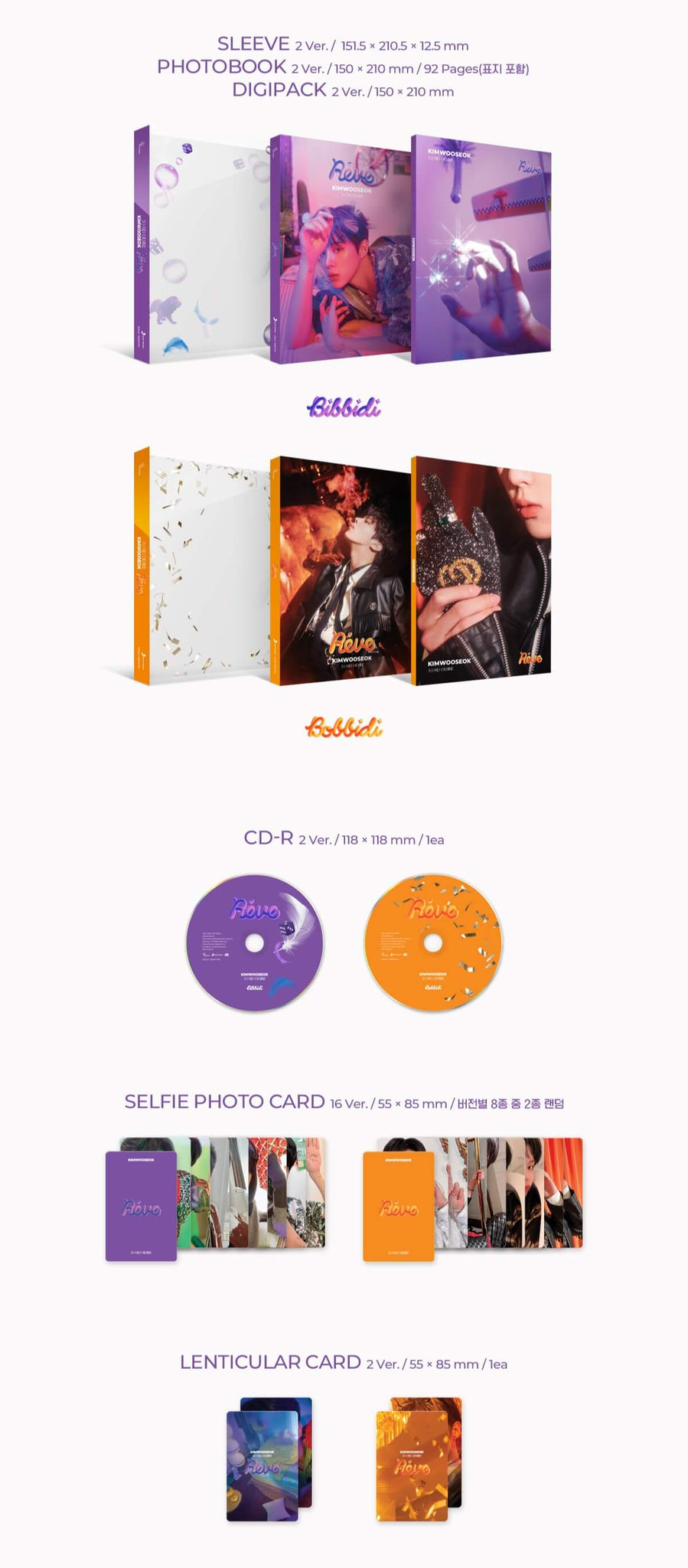 Kim Woo Seok 3rd Desire: Reve Inclusions Sleeve Photobook Digipack CD Selfie Photocard Lenticular Card