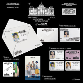 SHINee 2022 Winter SMTOWN: SMCU PALACE Inclusions Cover Envelope Membership Card Photocard Mini Folded Poster