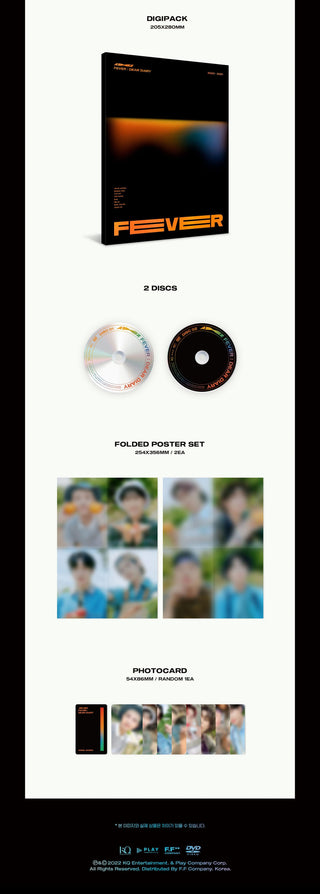 ATEEZ FEVER: DEAR DIARY Inclusions Digipack 2 Discs Folded Posters Photocard