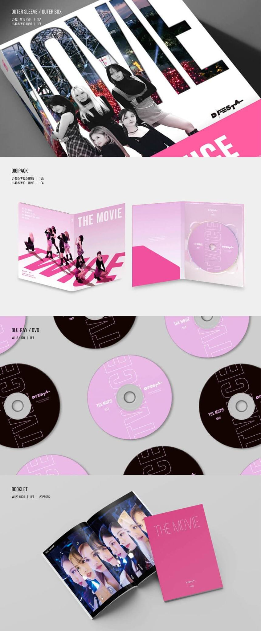 TWICE D'FESTA THE MOVIE Blu-ray Inclusions Outer Sleeve Outer Box Digipack Blu-ray Disc Booklet