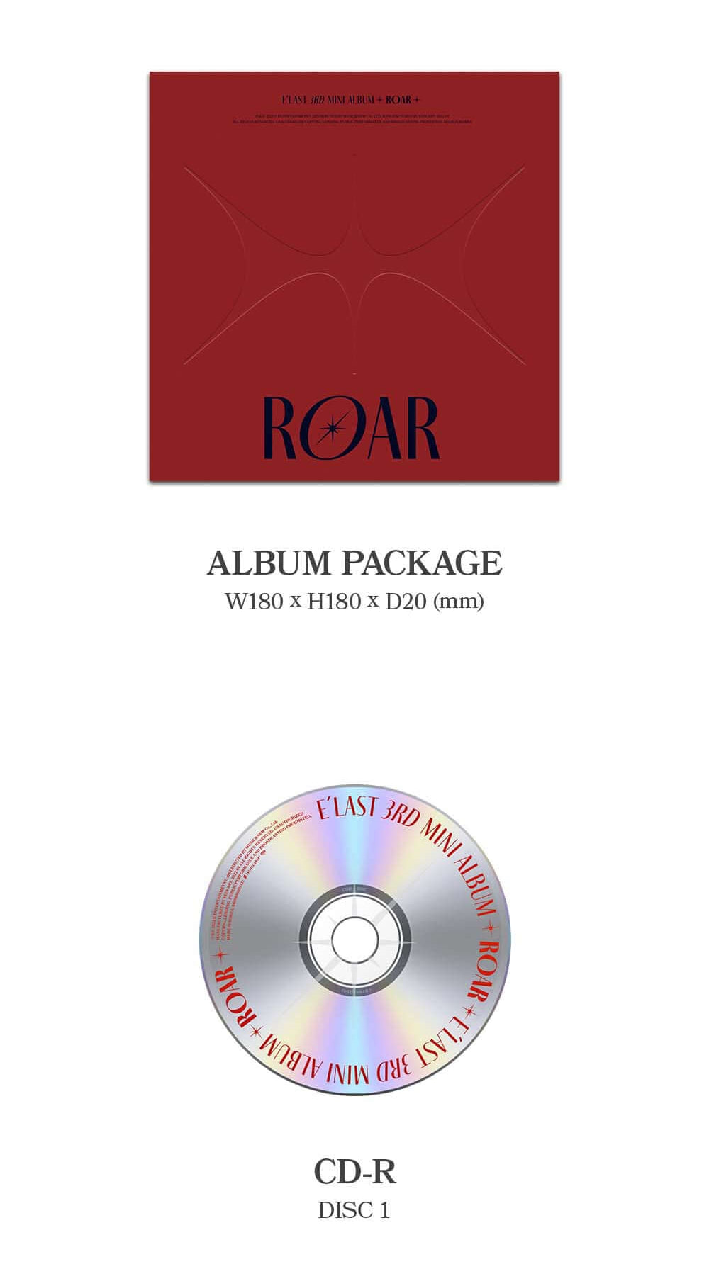 E'LAST 3rd Mini Album ROAR - Red Version Inclusions Album Package CD