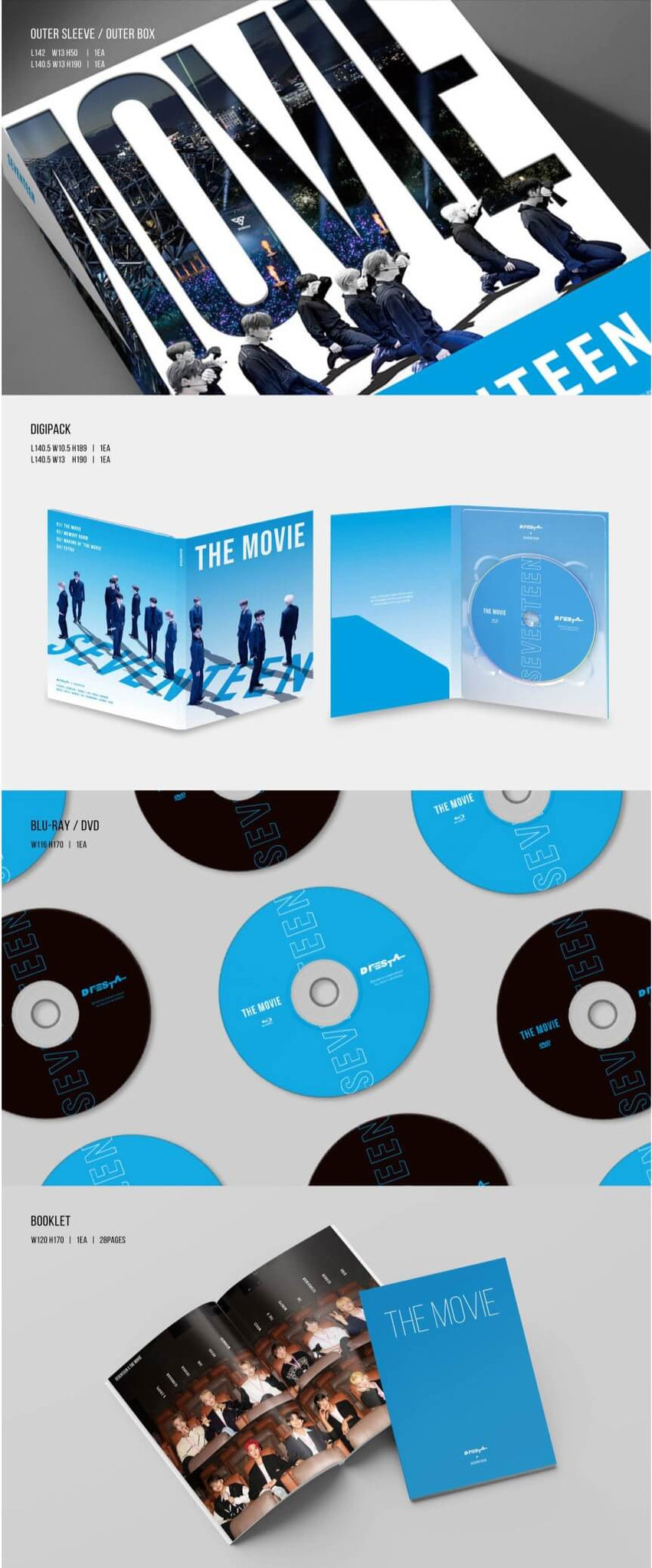 SEVENTEEN D'FESTA THE MOVIE DVD Inclusions Outer Sleeve Outer Box Digipack DVD Disc Booklet