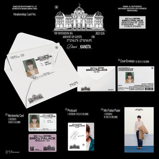 KANGTA 2022 Winter SMTOWN: SMCU PALACE Inclusions Cover Envelope Membership Card Photocard Mini Folded Poster