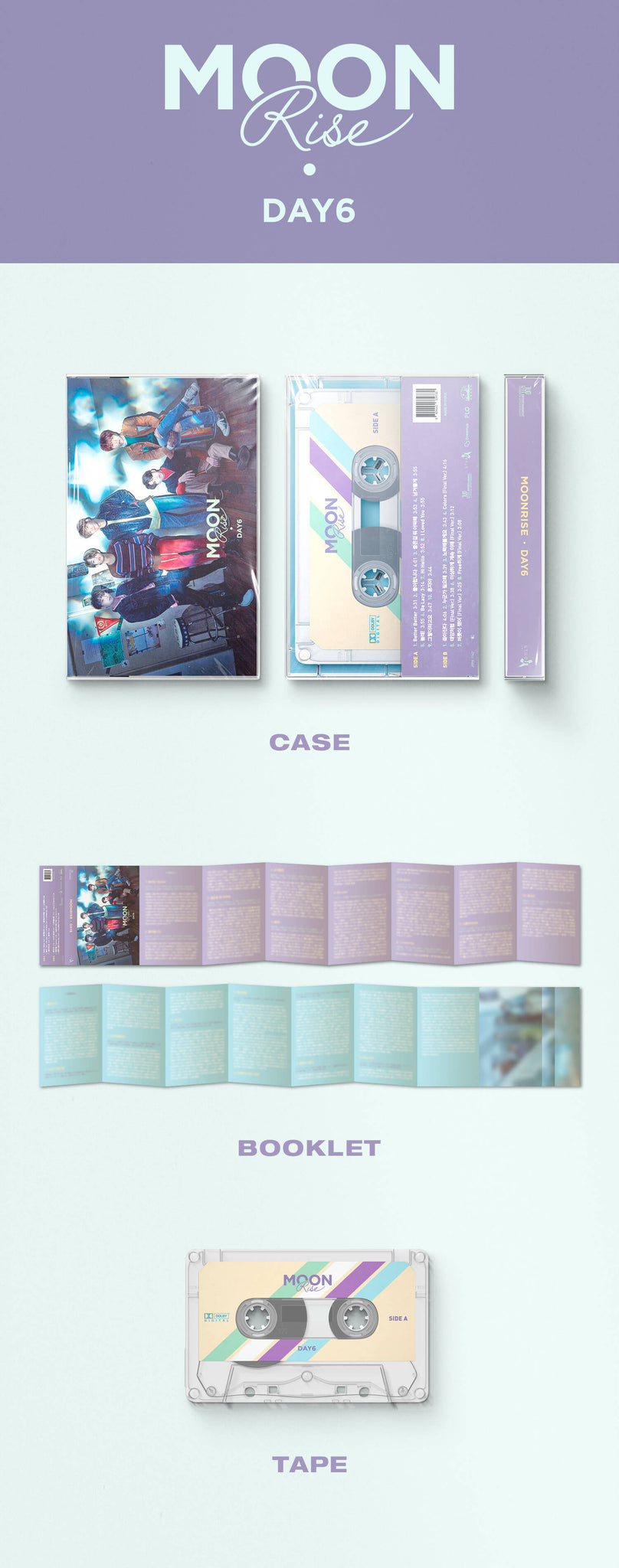 DAY6 2nd Full Album MOONRISE (Cassette Tape) - Clear Version Inclusions Case Booklet Tape