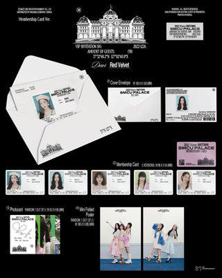 Red Velvet 2022 Winter SMTOWN: SMCU PALACE Inclusions Cover Envelope Membership Card Photocard Mini Folded Poster