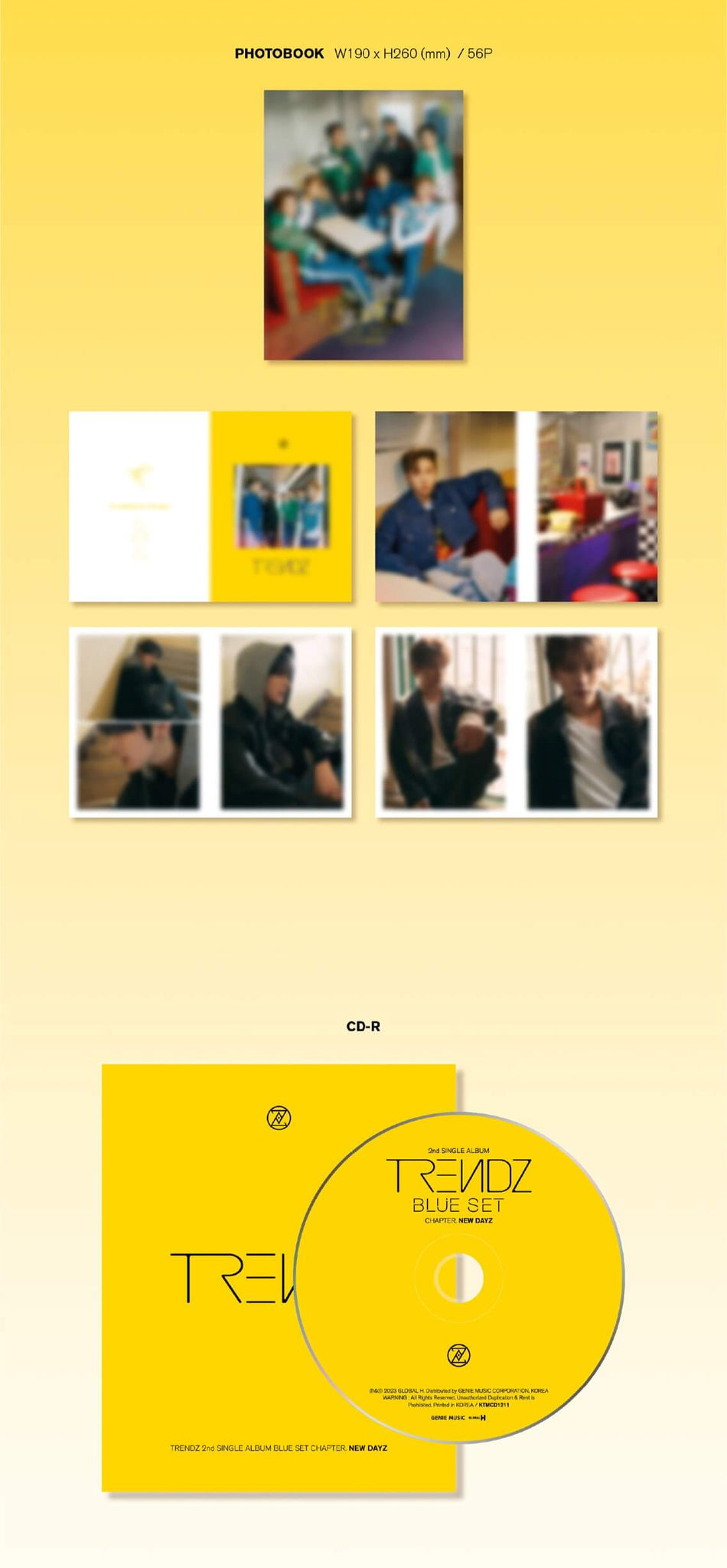TRENDZ 2nd Single Album BLUE SET Chapter. NEW DAYZ Inclusions Photobook CD