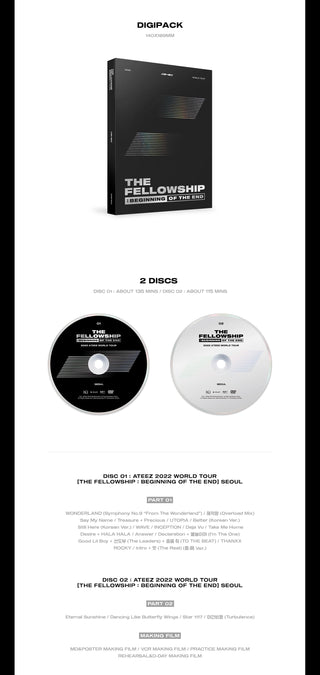ATEEZ THE FELLOWSHIP: BEGINNING OF THE END SEOUL DVD Digipack Discs