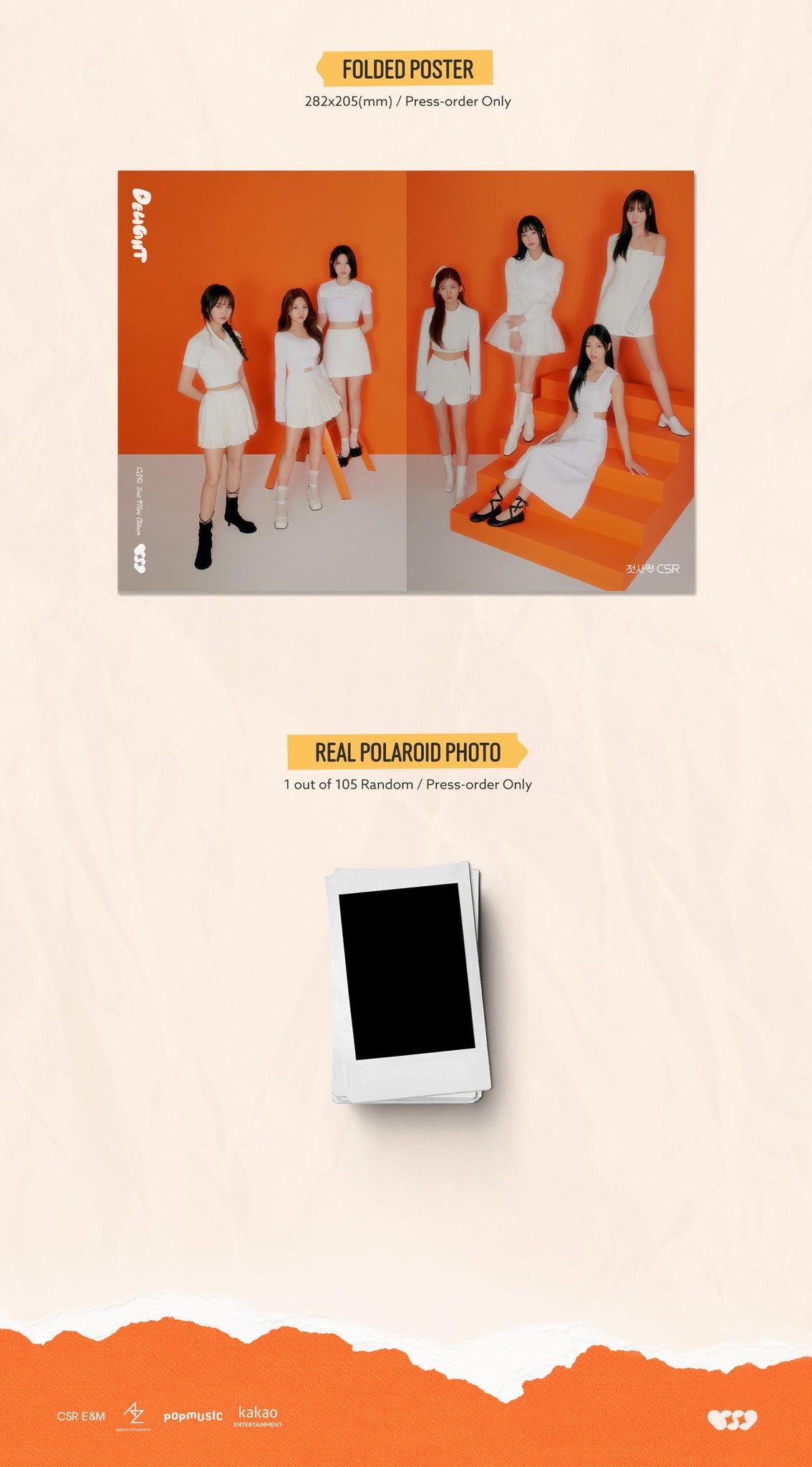 CSR 2nd Mini Album DELIGHT Inclusions 1st Press Only Folded Poster Real Polaroid Photo