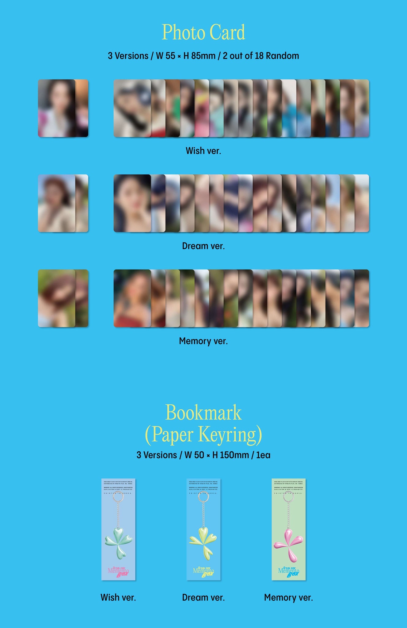 fromis_9 from our Memento Box Inclusions Photocards Bookmark Paper Keyring